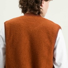 Universal Works Men's Wool Fleece Zip Waistcoat in Rust
