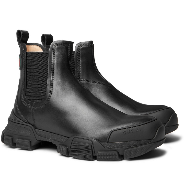 Photo: Gucci - Leon Leather Chelsea Boots - Black