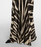 Nina Ricci Zebra-print satin gown