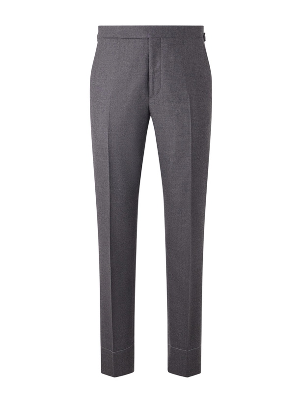 Photo: Ralph Lauren Purple label - Gregory Straight-Leg Wool-Flannel Trousers - Gray