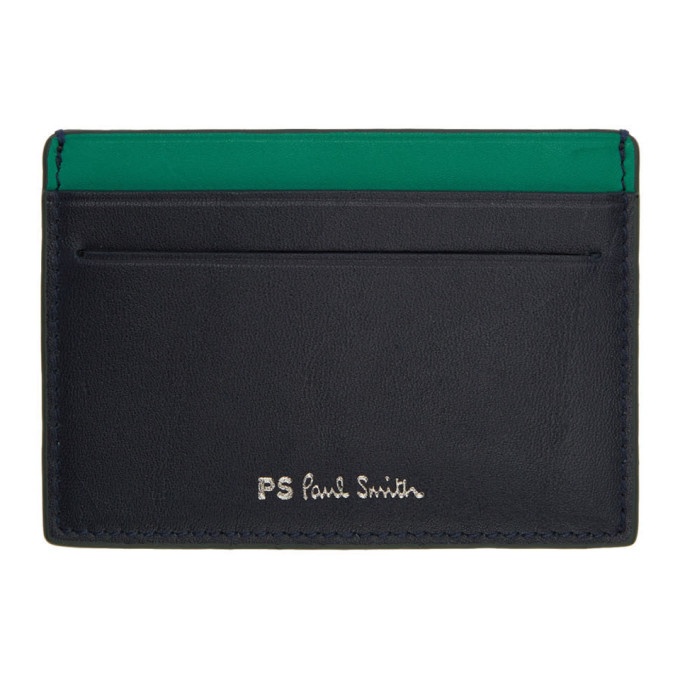Photo: PS by Paul Smith Green and Navy Colorblock Card Holder