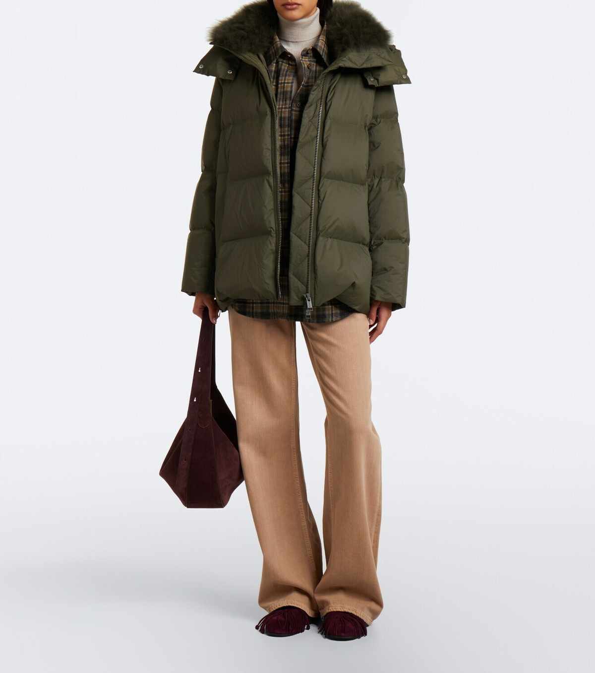 Yves Salomon Shearling-trimmed down jacket
