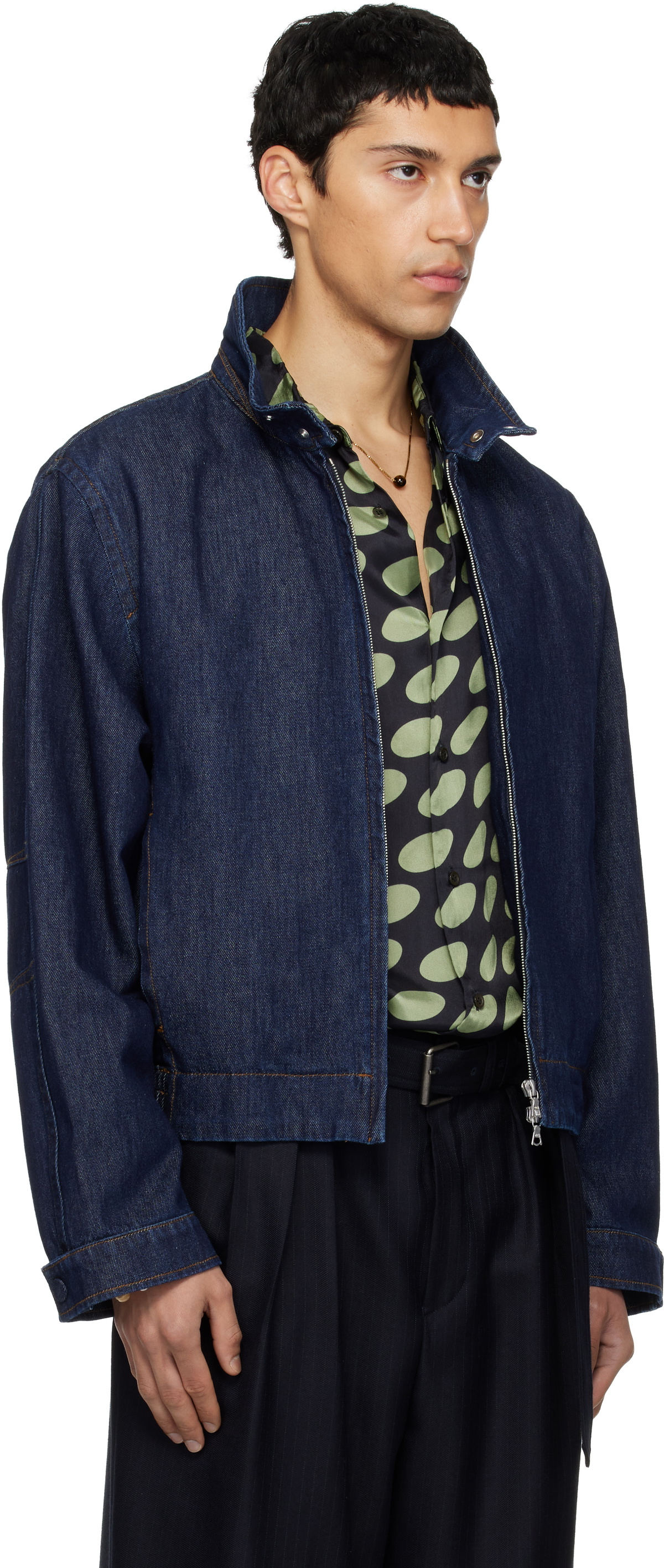 Dries Van Noten Navy Varington Denim Jacket