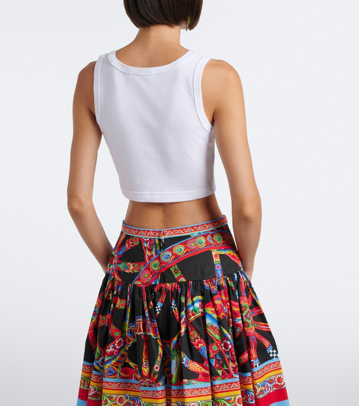 Dolce&Gabbana Caretto cotton-blend crop top