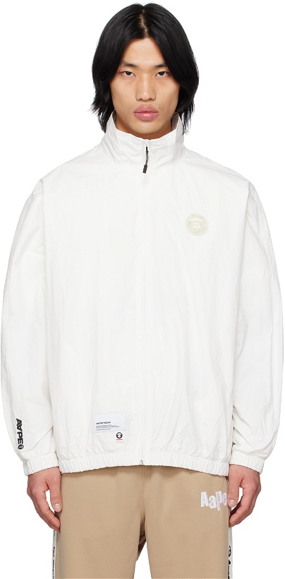 Photo: AAPE by A Bathing Ape White Embroidered Jacket