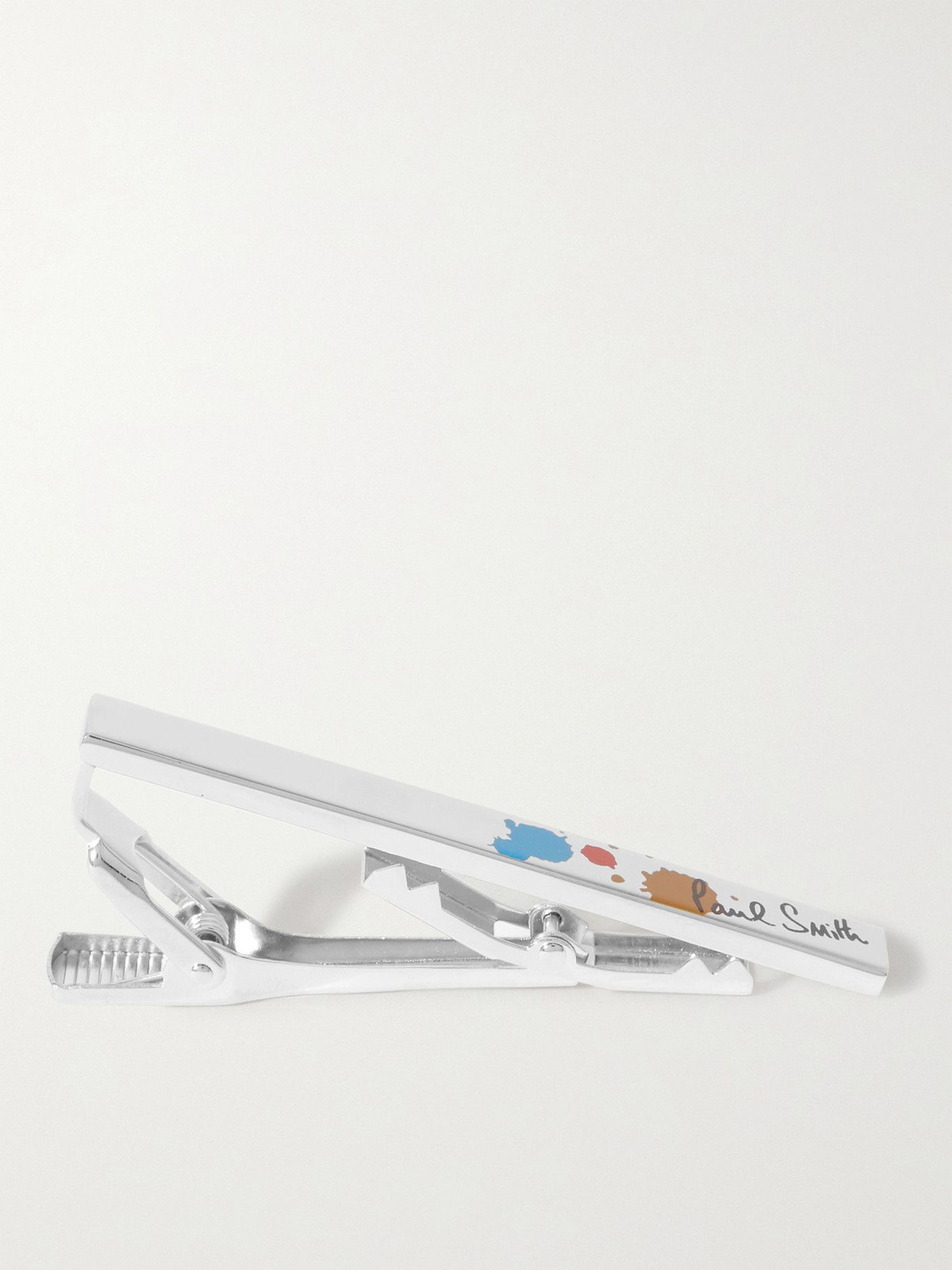 PAUL SMITH - Logo-Detailed Silver-Tone and Enamel Tie Clip Paul Smith