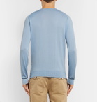 John Smedley - Astin Slim-Fit Contrast-Tipped Sea Island Cotton Sweater - Blue