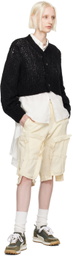 Comme des Garçons Homme Plus Off-White Frayed Edge Shorts