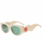 Casablanca Men's Wave Sunglasses in Cream/Gold