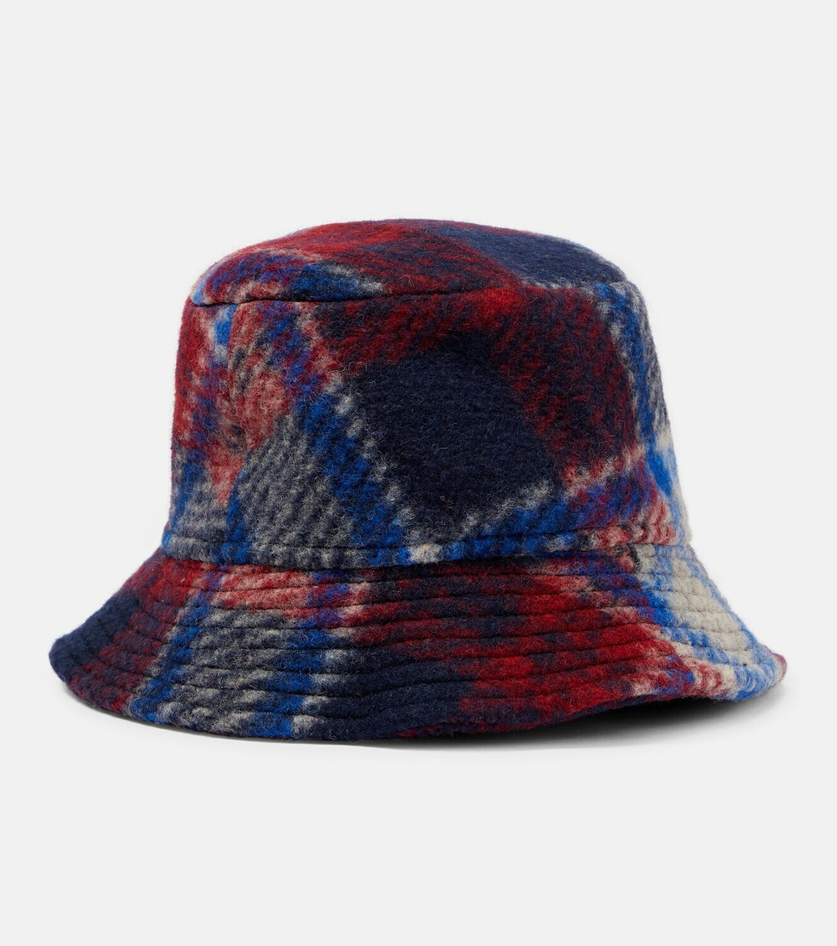 Isabel Marant HALEY Bucket Hat Green Beige Check Embroidered Wool Blend Size 56 Isabel Marant  main image 2