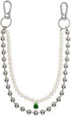 VEERT Silver 'The Ball Pearl' Wallet Chain