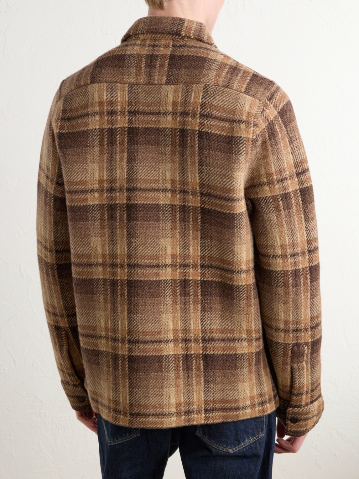RRL - Checked Jacquard-Knit Wool Jacket - Brown