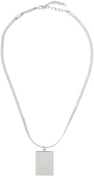 Salvatore Ferragamo Silver Logo Pendant Necklace