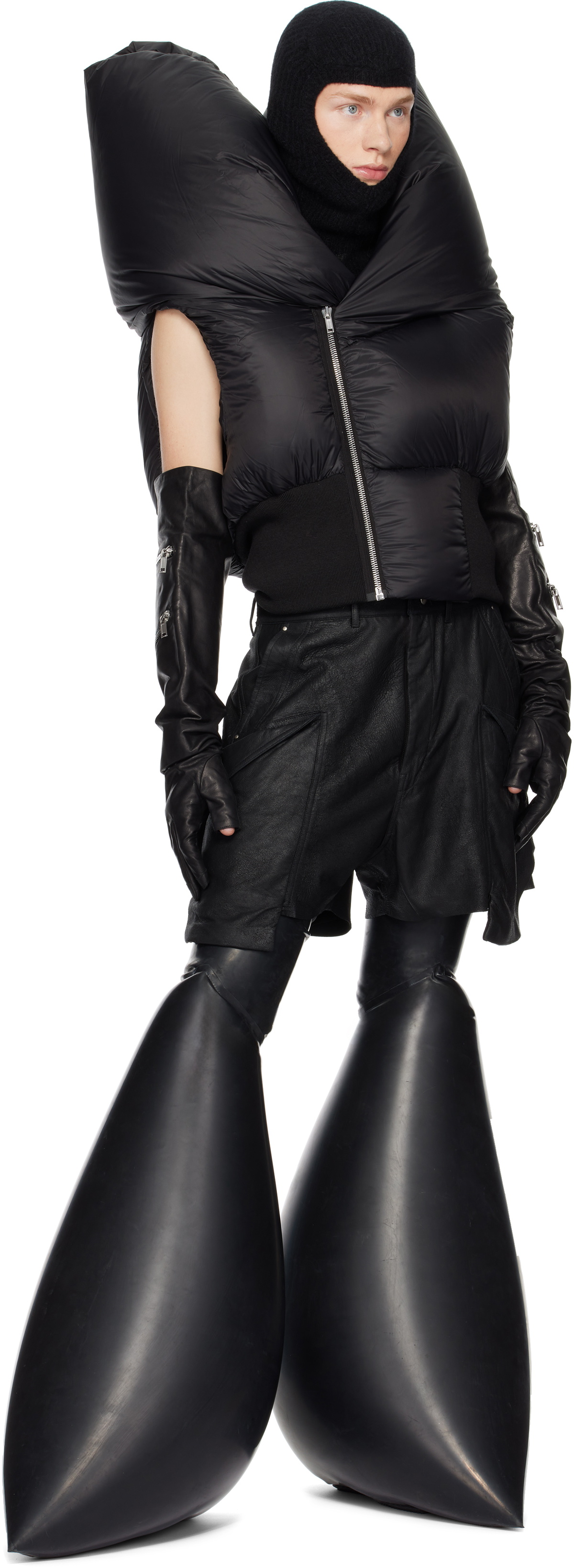 Rick Owens Black Porterville Gauntlet Gloves Rick Owens