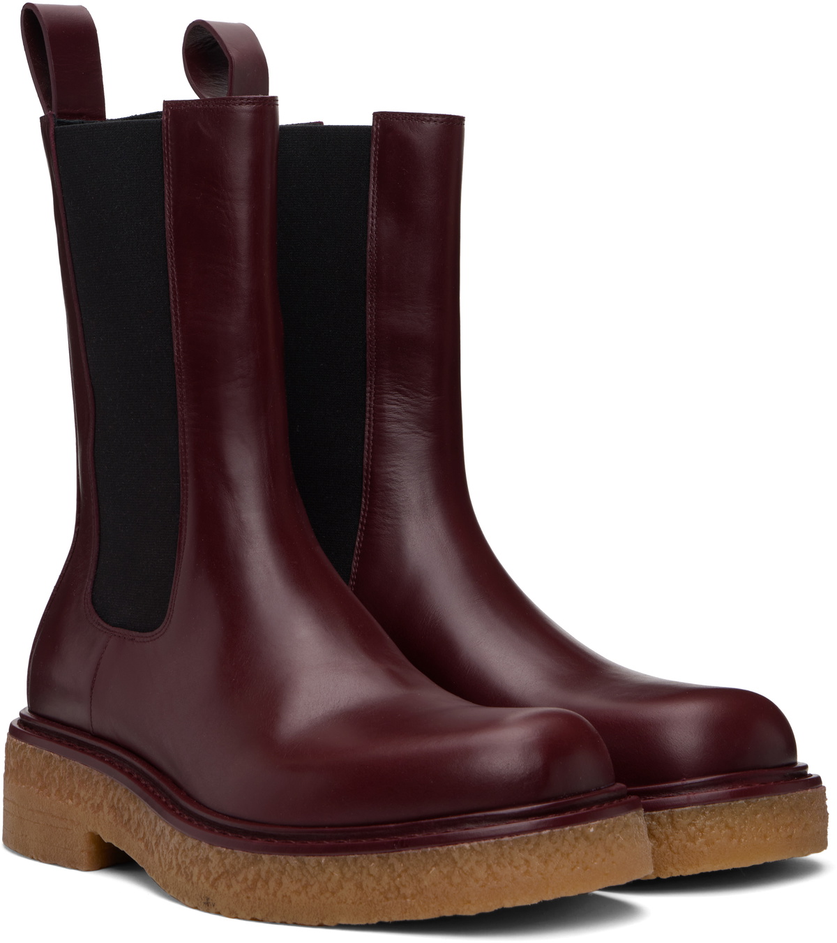Bottega Veneta Burgundy Haddock Chelsea Boots