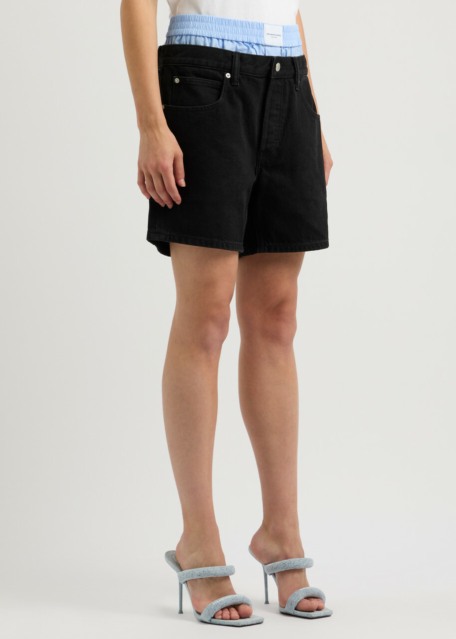 Alexanderwang.t Boxer-effect Denim Shorts Black