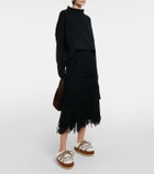 Moon Boot Suede-trimmed shearling mules