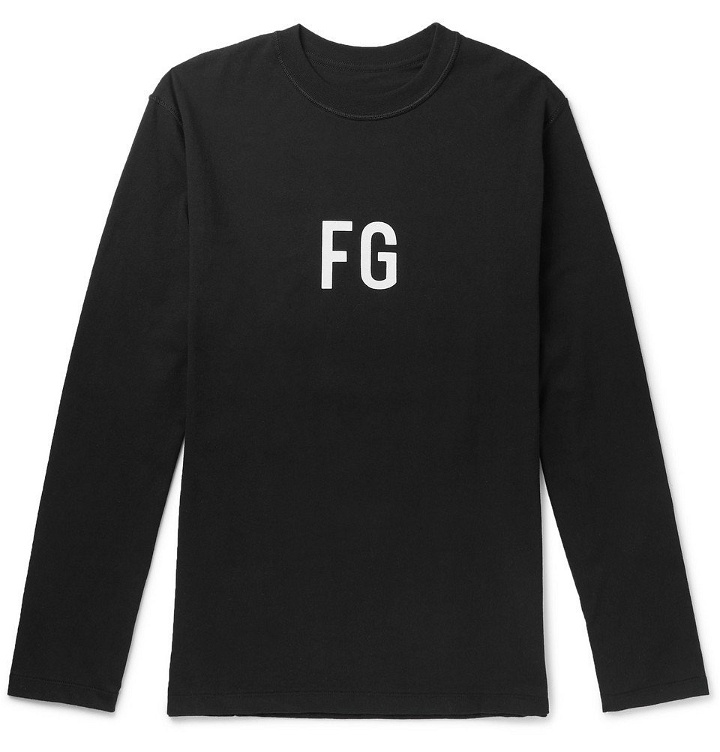 Photo: Fear of God - Logo-Print Cotton-Jersey T-Shirt - Black