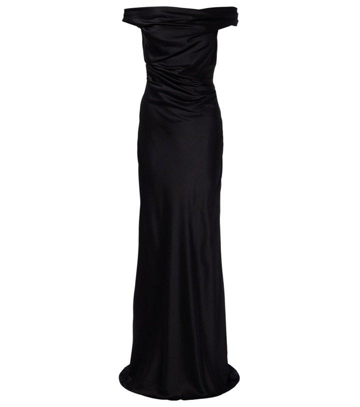 Photo: The Sei Bardot off-shoulder silk charmeuse gown