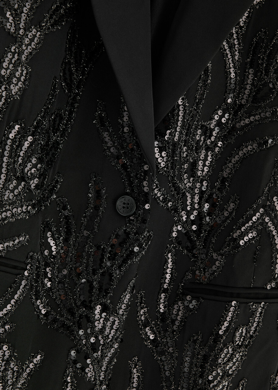 Stine Goya Sequin-embellished Twill Blazer Black