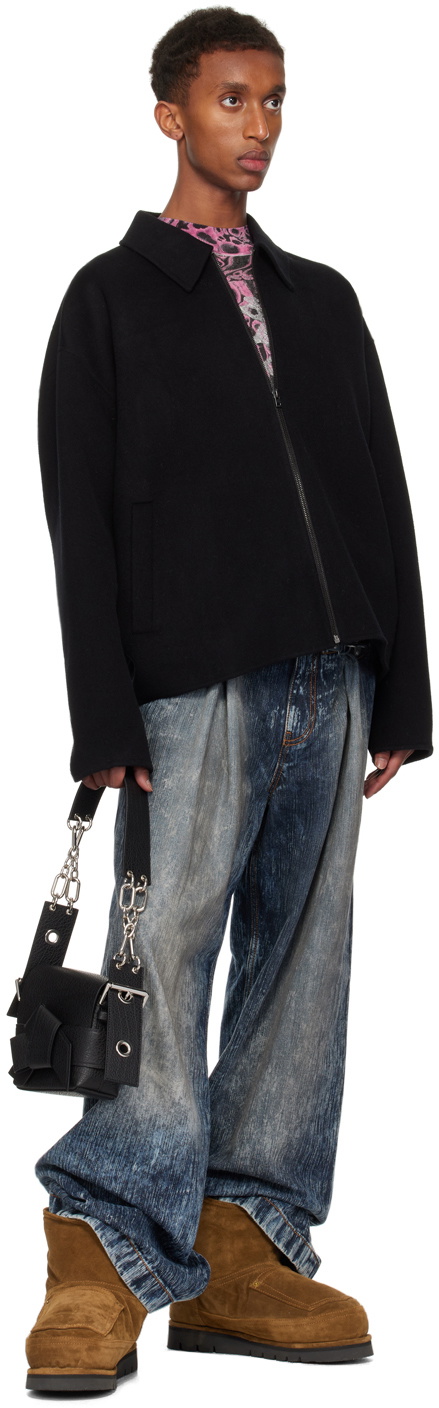 Acne Studios Black Wool Zipper Jacket Acne Studios