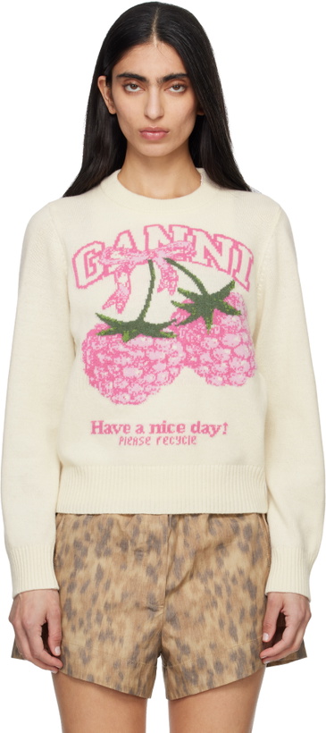 Photo: GANNI Off-White Graphic Wool Sweater