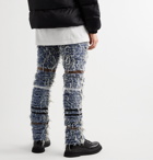 1017 ALYX 9SM - Blackmeans Slim-Fit Distressed Embroidered Denim Jeans - Blue