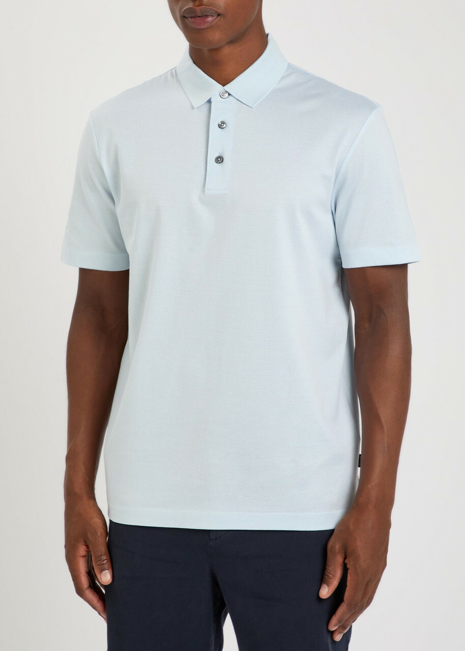 Boss Cotton Polo Shirt Light Blue