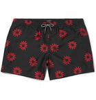 Club Monaco - Mid-Length Printed Swim Shorts - Black