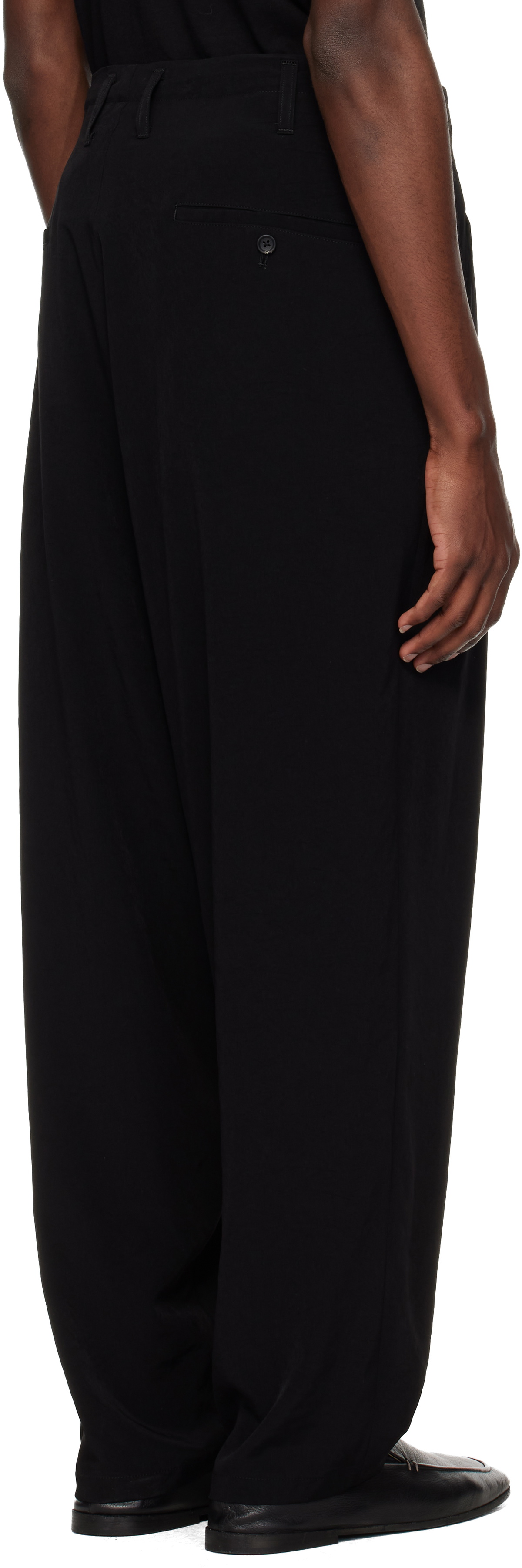 YOHJI YAMAMOTO Black TA Tuxedo 1 Tuck Trousers