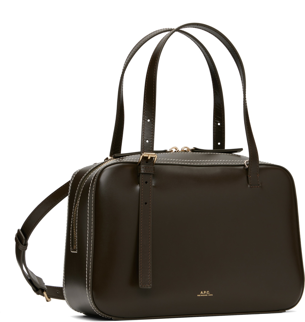 A.P.C. Khaki Virginie Box Bag