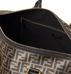 Fendi - Leather-Trimmed Logo-Jacquard Canvas Duffle Bag - Brown