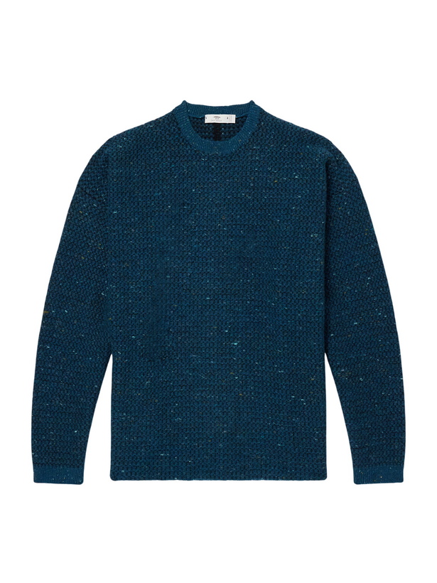 Photo: Inis Meáin - Tonnta Merino Wool and Cashmere-Blend Sweater - Blue