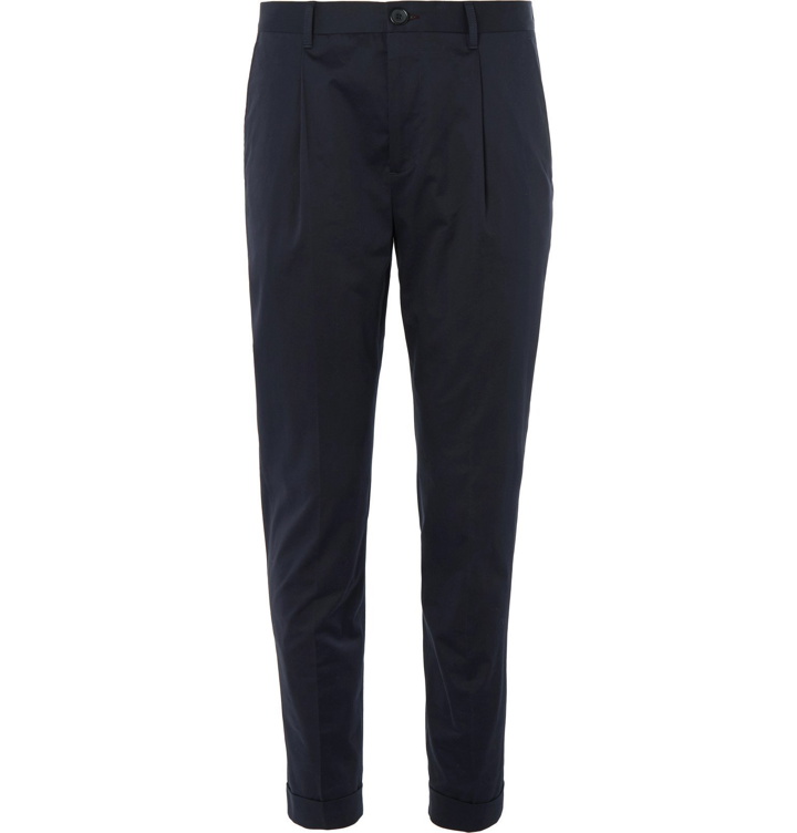 Photo: PS Paul Smith - Navy Slim-Fit Cotton-Blend Suit Trousers - Blue