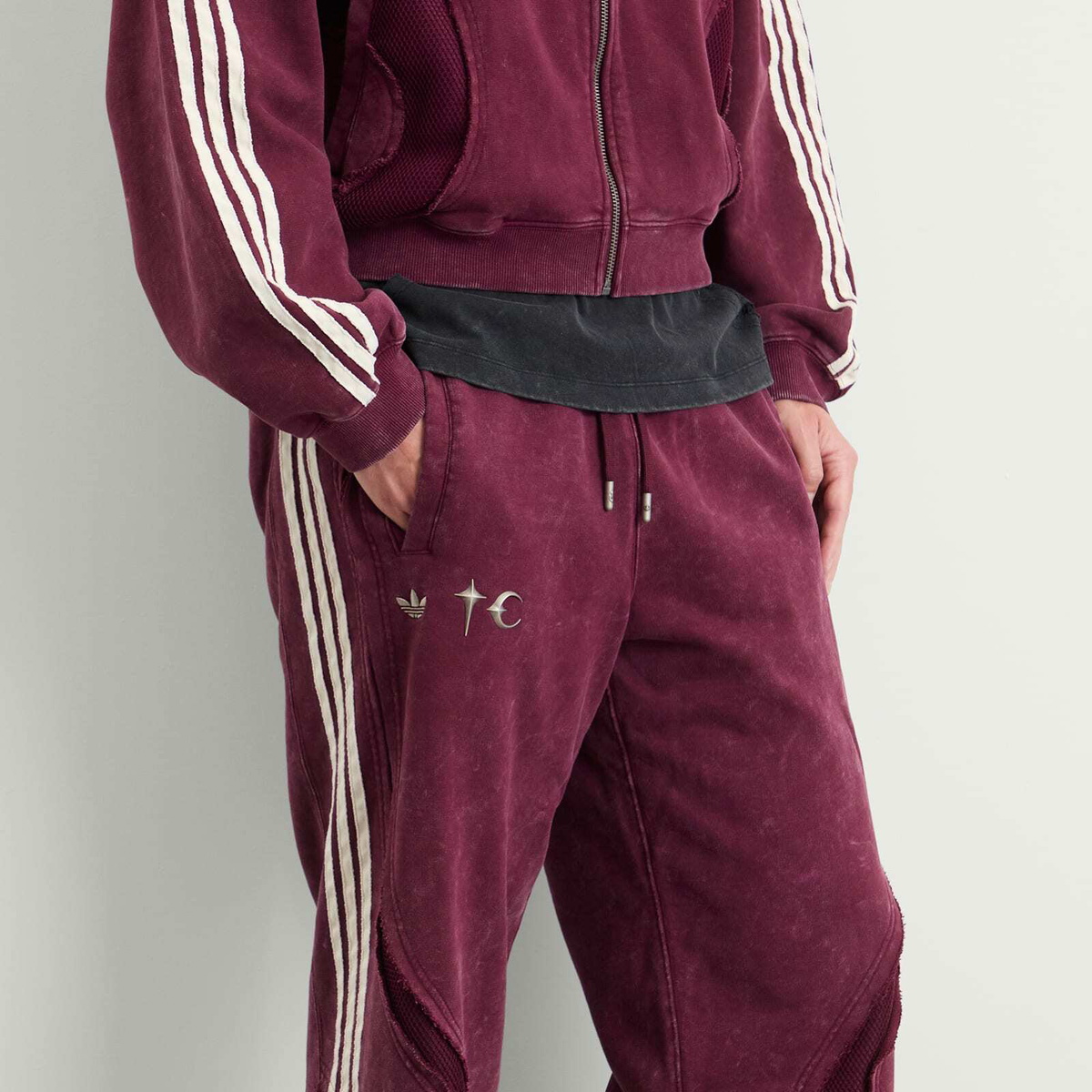 Adidas Men's x Thug Club TG Sweat Pant in Burgundy