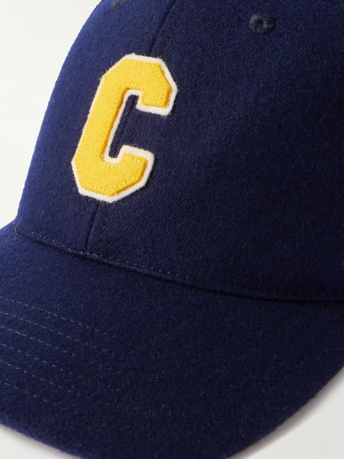CELINE - Logo-Appliquéd Virgin Wool-Blend Flannel Baseball Cap - Blue