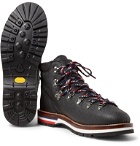 Moncler - Peak Pebble-Grain Leather Hiking Boots - Black