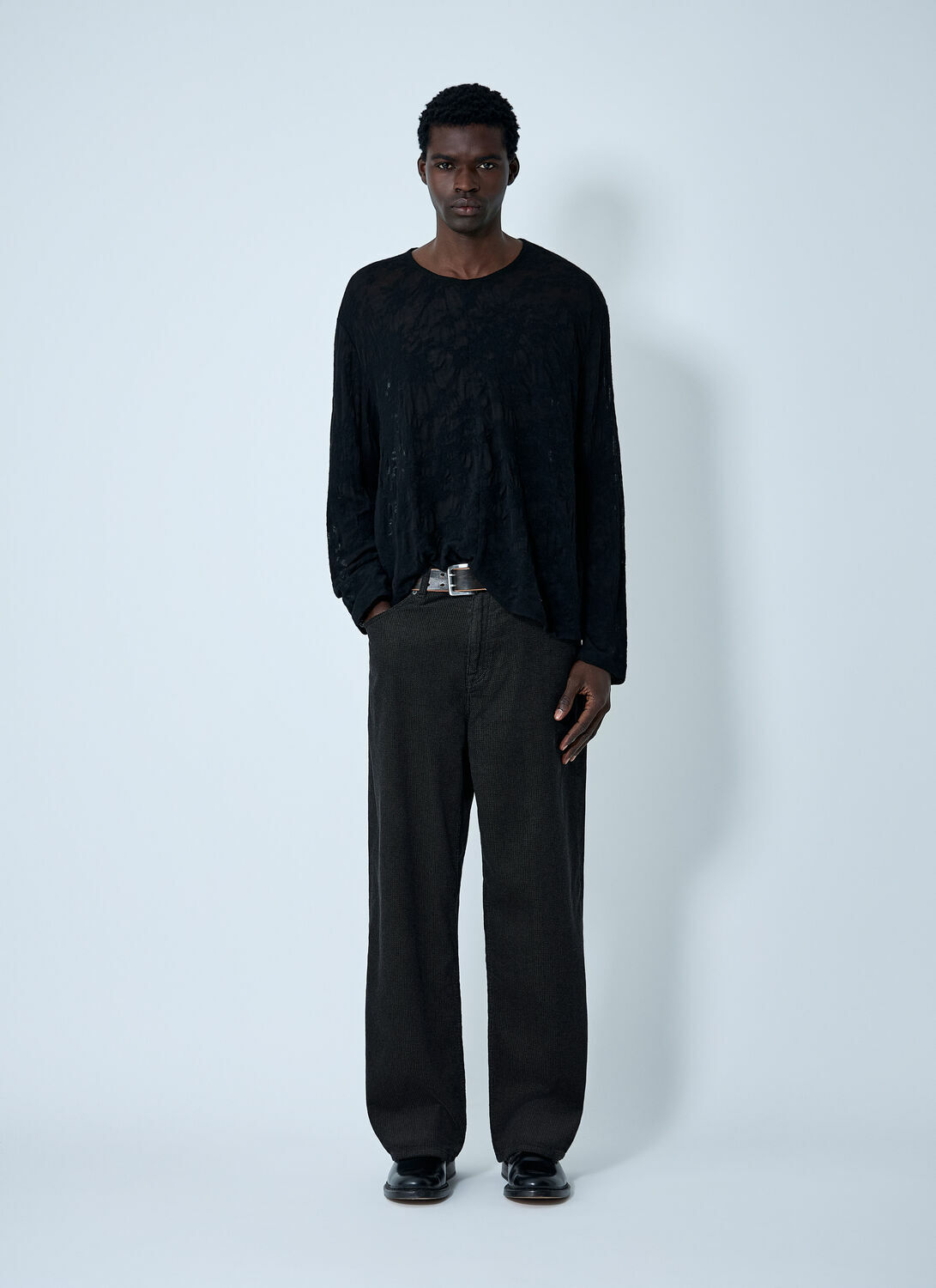 トップス OUR LEGACY 23SS DOUBLE LOCK U NECK Double Lock U-Neck in Black Rustic Mesh – SVRN