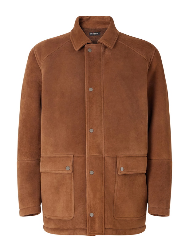 Photo: Kiton - Panelled Shearling Field Jacket - Brown
