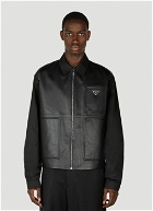 Prada - Re-Nylon Leather Jacket in Black