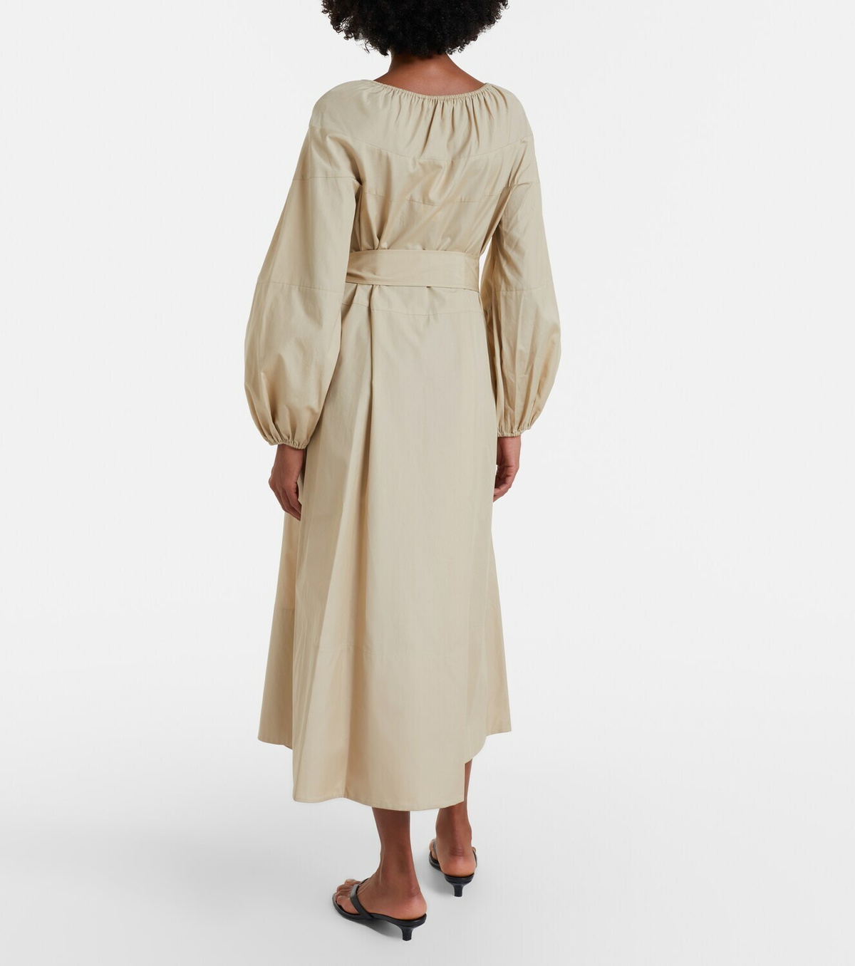 Vince Belted cotton poplin midi dress