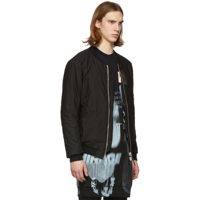 11 by Boris Bidjan Saberi Reversible Black Dont Bomber Jacket