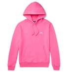 Stüssy - Logo-Embroidered Fleece-Back Cotton-Jersey Hoodie - Pink