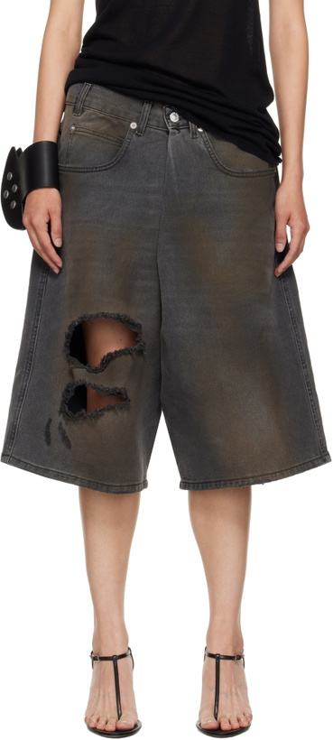 Photo: LU'U DAN Gray Kriss Kross Denim Shorts