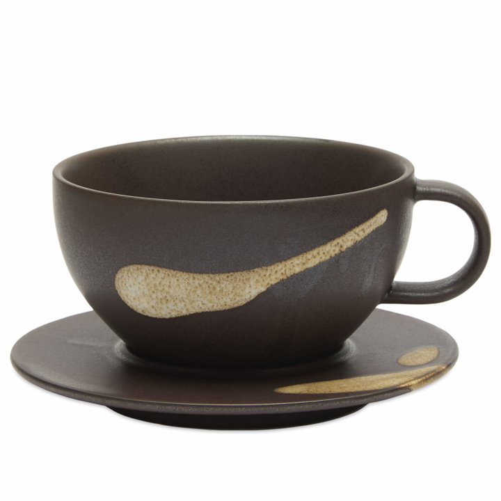 Photo: ferm LIVING Koyo Cup with Saucer in Dark Brown/Buff 