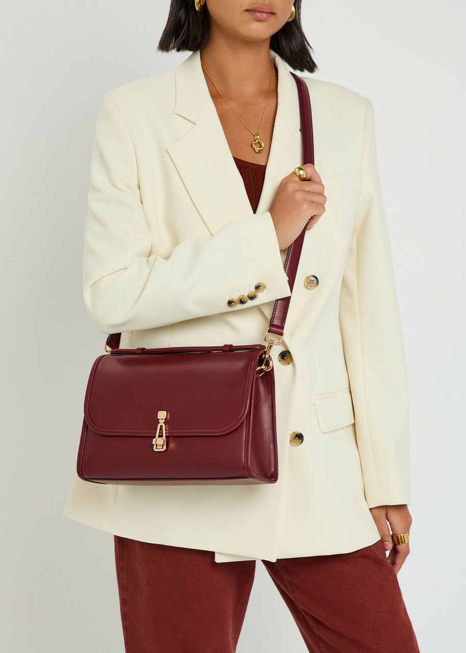Gabriela Hearst Leonora Medium Leather top Handle bag - Bordeaux - One Size