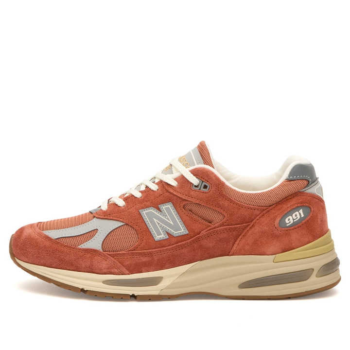 Photo: New Balance 991v2 Sneaker in Potters Clay/Raw Sienna/Harbor Mist