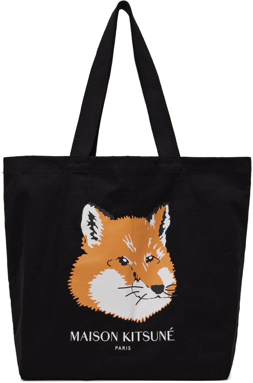 Maison Kitsuné Black Contour Fox Bucket Bag Maison Kitsune