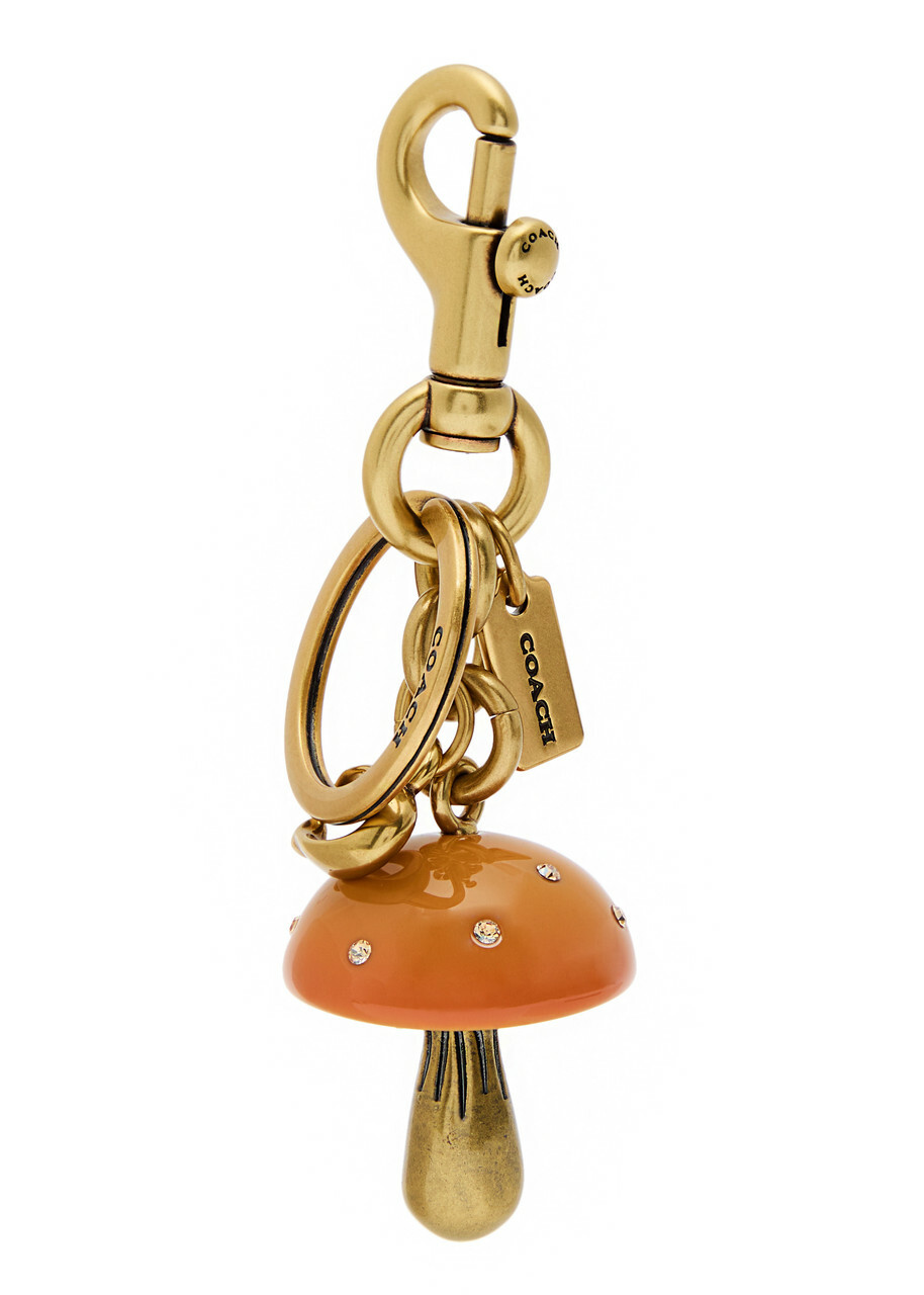 Coach Mushroom Crystal-embellished bag Charm - Taupe - One Size