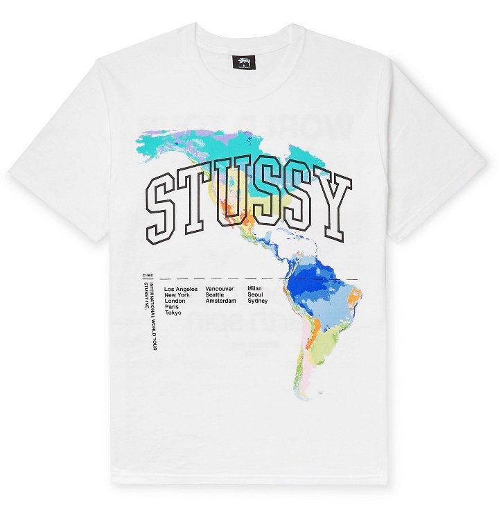 Photo: Stüssy - Logo-Print Cotton-Jersey T-Shirt - White
